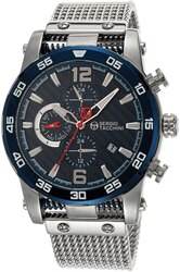 Sergio Tacchini Analog Watch for Men with Mesh Band, ST.1.10058-2, Silver-Blue