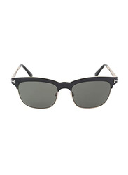 Tom Ford Clubmaster Full Rim Black Sunglasses for Men, Green Lens, TF437 05R PLORIZED