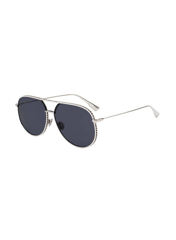 Christian Dior Aviator Full Rim Silver Sunglasses Unisex, Grey Lens, 0102K 60-13 145