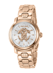 Roberto Cavalli Analog Watch for Women with Stainless Steel Band, Water Resistant, RV1L167M0071, Rose Gold-Silver