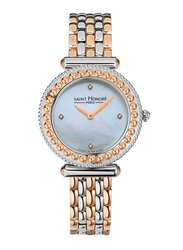 Saint Honore Analog Watch for Women with Stainless Steel Band, Water Resistant, H SH GA721184 4BYD, Rose Gold-Light Blue