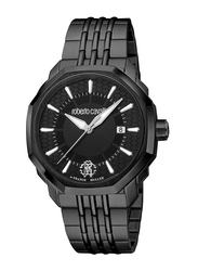 Roberto Cavalli By Fr. Muller Analog Watch for Men with Stainless Steel Band, Water Resistant, RV1G192M0061, Black