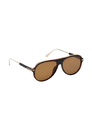 Tom Ford Full Rim Aviator Tortoise Sunglasses for Men, Brown Lens, TF624 52E, 57/14