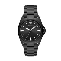 Emporio Armani Analog Watch for Men with Stainless Steel Band, AR11257, Black-Black