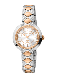 Roberto Cavalli By Fr. Muller Analog Watch for Women with Stainless Steel Band, Water Resistant, RV1L180M0061, Multicolour-White