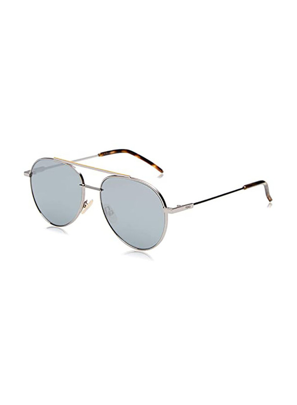 Fendi Aviator Full Rim Silver Sunglasses Unisex, Grey Lens, FF 0222/S 6LBT4 56-16 145
