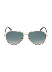 Tom Ford Aviator Full Rim Gold Sunglasses Unisex, Green Lens, TF823 28P 59-14