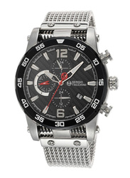 Sergio Tacchini Analog Watch for Men with Mesh Band, ST.1.10058-1, Silver-Black
