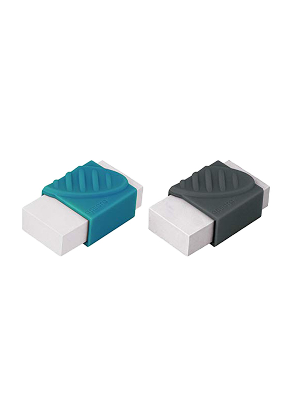 Apsara 2-Piece Absolute Eraser Blister Pack, Blue/Black