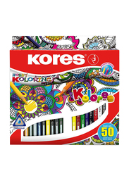 Kores Kolores Hobby Triangular Colour Pencils, 50 Piece, Multicolour
