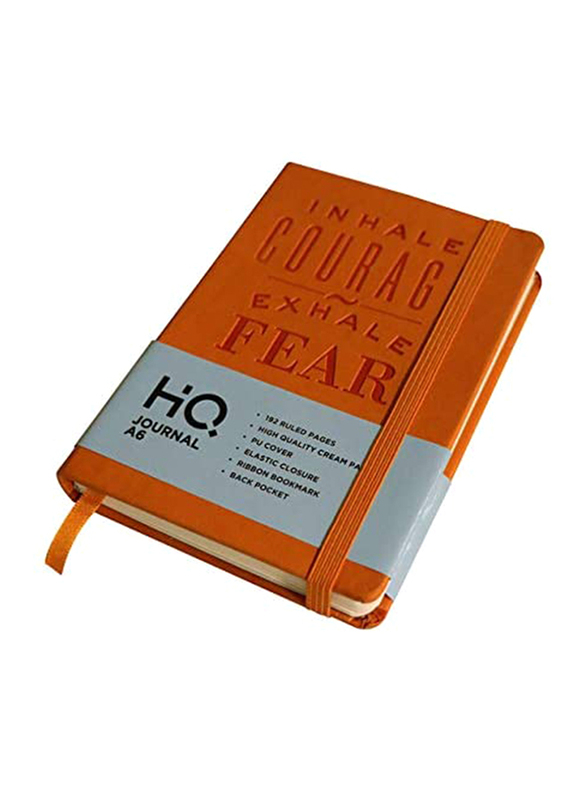 Navneet HQ Journal Casebound PU Notebook, 96 Sheets, A6 Size, Orange