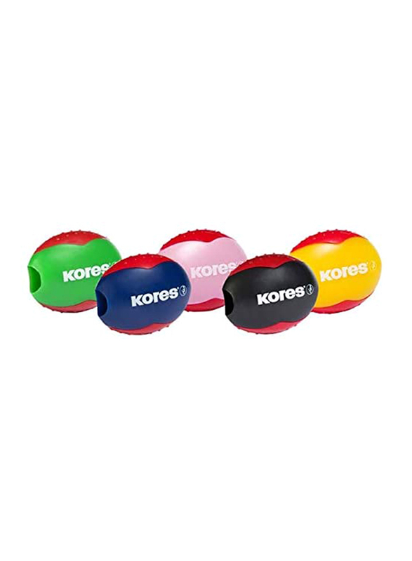 Kores 2-Piece Plastic Beetle Single Sharpener, Pink/Green