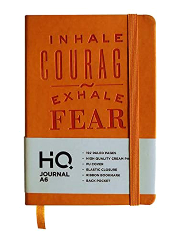 Navneet HQ Journal Casebound PU Notebook, 96 Sheets, A6 Size, Orange