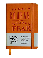 Navneet HQ Journal Casebound PU Notebook, 96 Sheets, A6 Size, Orange