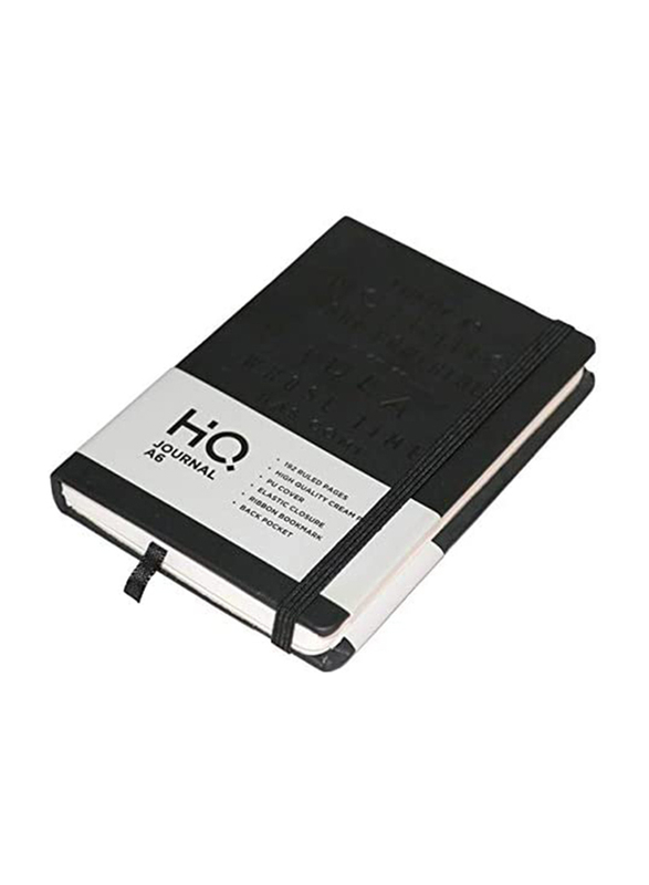 Navneet HQ Journal Casebound PU Notebook, 96 Sheets, A6 Size, Black