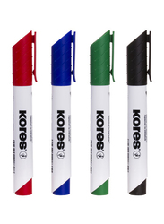 Kores 4-Piece K-Marker XW1 Bullet Tip Whiteboard Marker, Multicolours