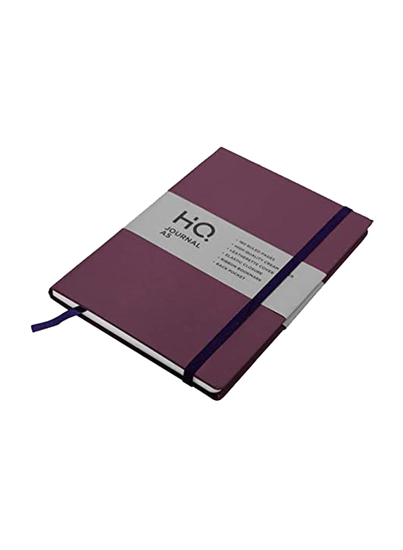 Navneet HQ Journal Casebound Solid Vinyl Finish Notebook, 80 Sheets, A5 Size, Purple