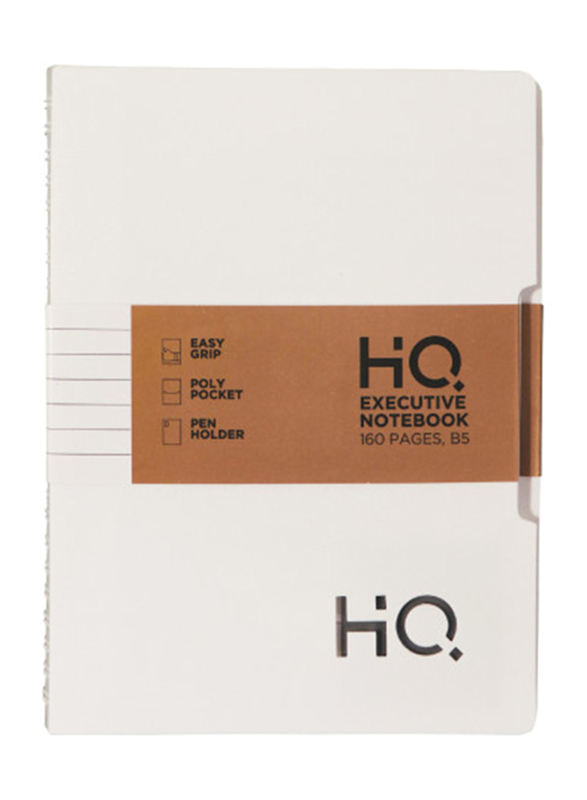 Navneet HQ Wiro Poly 1 Subject Executive Notebook, 80 Sheets, B5 Size, White