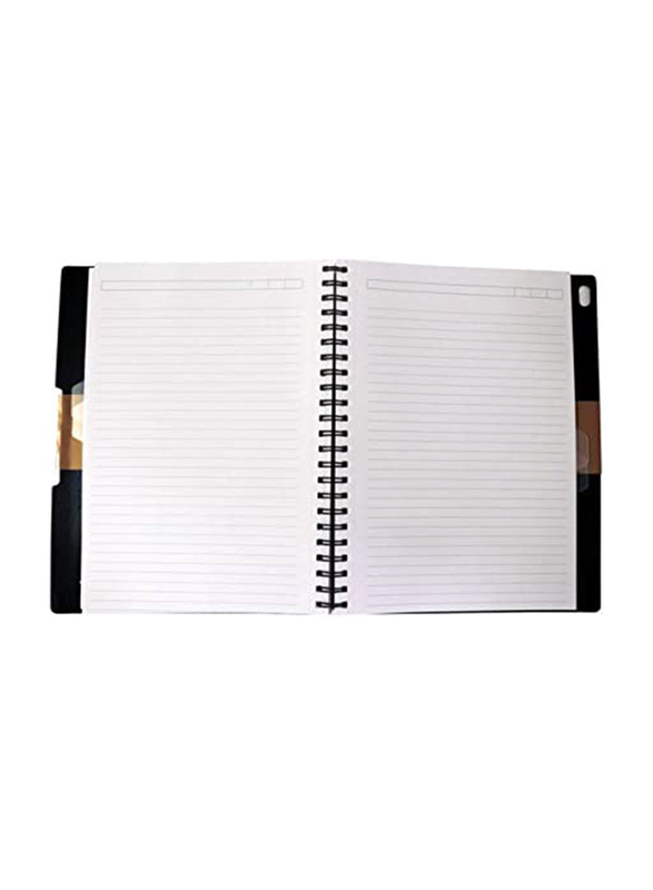 Navneet HQ Wiro Executive Poly 5 Subject Notebook, 150 Sheets, A4 Size, Black