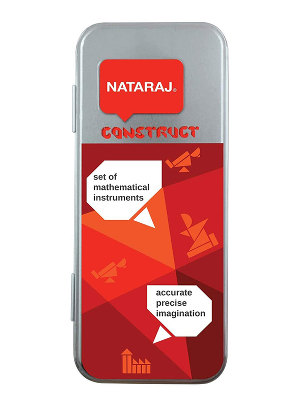 Nataraj 9-Piece Maths Instrument Set, Red