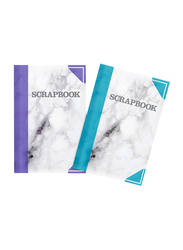 Silvine Marble Print Scrapbook, 120 GSM, 40 Sheets, Blue/Grey