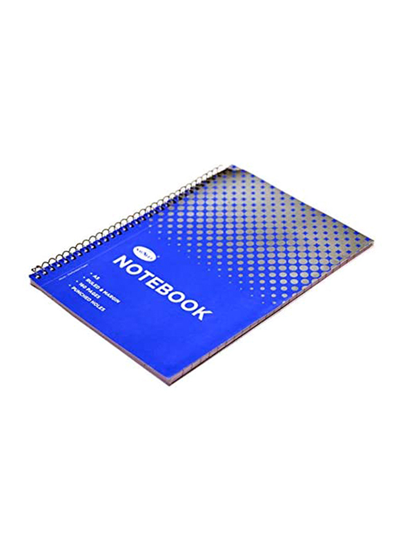Navneet Spiral Notebook, 80 Sheets, A5 Size, White/Blue