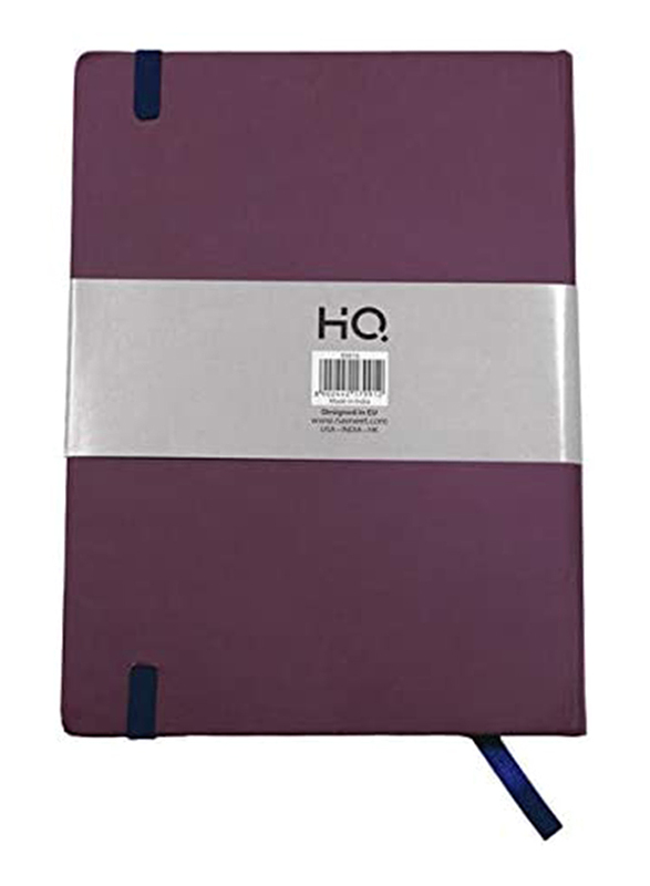 Navneet HQ Journal Casebound Solid Vinyl Finish Notebook, 80 Sheets, A5 Size, Purple