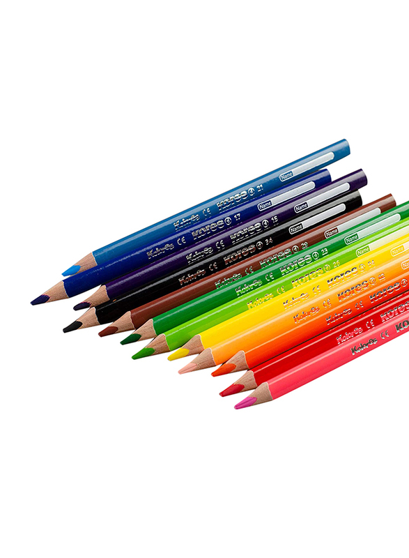Kores Kolores Jumbo Triangular Colour Pencils, 12 Piece, Multicolour