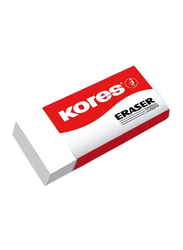 Kores 30-Piece KE-30 Paper Sleeved PVC Eraser, White