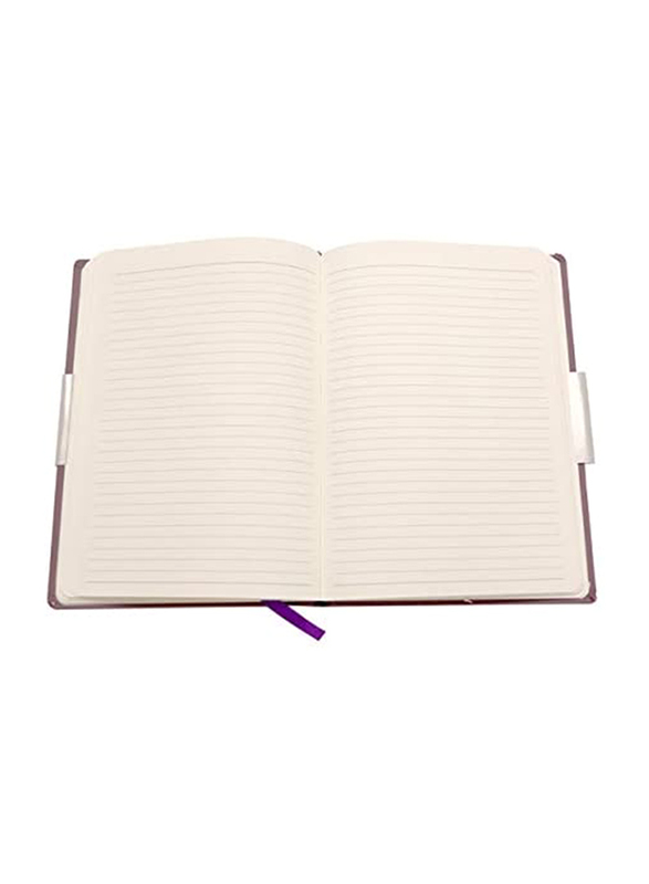Navneet HQ Journal Casebound Solid Vinyl Finish Notebook, 80 Sheets, A5 Size, Purple