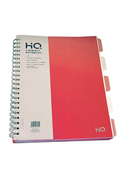 Navneet HQ Poly 5 Subject Wiro Notebook, 150 Sheets, A4 Size, Orange