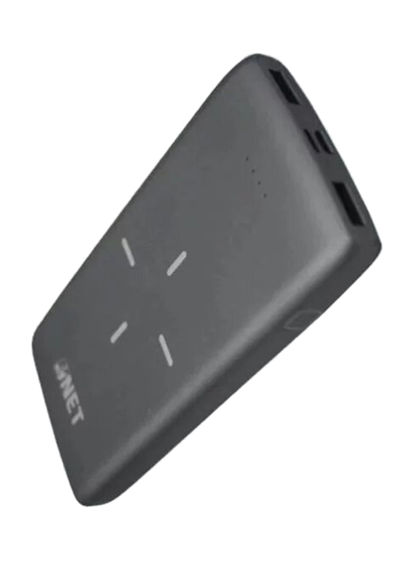 Inet 10000mAh Wireless Charging Power Bank with Lightning and Micro-USB Input, Black