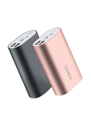 Romoss 10000mAh ACE10 Fast Charging Power Bank, Pack of 2, Black/Rose Gold