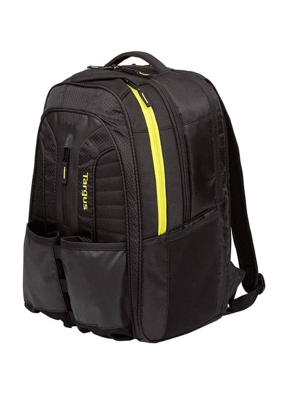 Targus Work + Play Rackets 15.6-inch Backpack Laptop Bag, Black/Yellow
