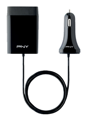 PNY The Family Car Charger, 5.8A with 4 USB Port, Black