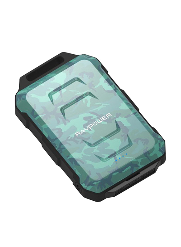 Rav Power 10050mAh RP-PB044 Fast Charging Waterproof Power Bank, Green