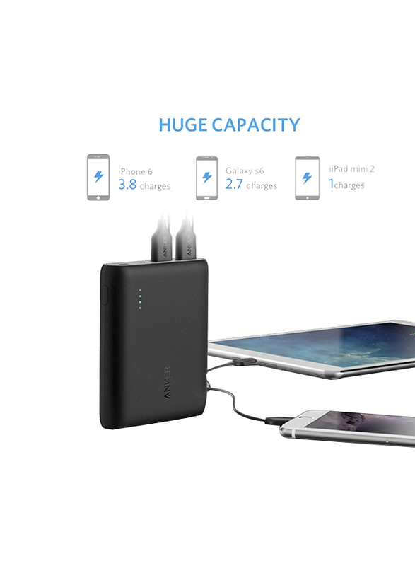 Anker 10400mAh PowerCore Fast Charging Power Bank with Micro-USB Input, Black
