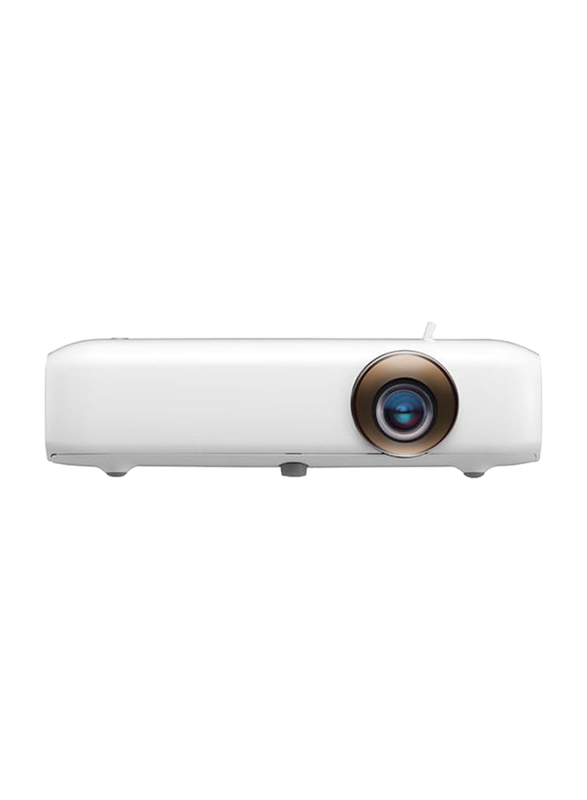 LG PH550 Minibeam 720p HD LED Wireless Portable Projector, 550 Lumens, Built-in Speaker, White