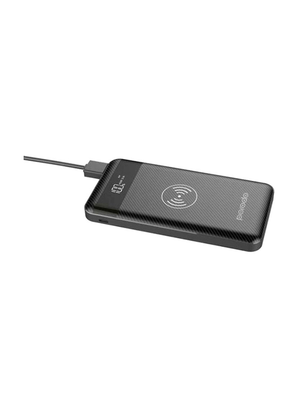 Porodo 10000mAh Slim PD-BP926WS-BK Wireless Fast Charging Powerbank with Suction Pad, Black