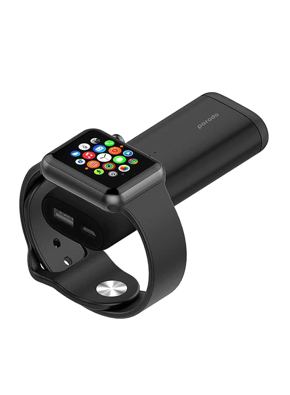 Porodo 5200mAh 2 in 1 PD-W09-BK Wireless Fast Charging Power Bank, Black