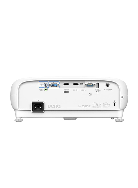 BenQ TK800 4K UHD DLP Wireless Portable Home Entertainment Projector, 3000 Lumens, Built-in Speaker, White