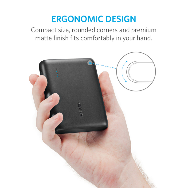 Anker 10400mAh PowerCore Fast Charging Power Bank with Micro-USB Input, Black