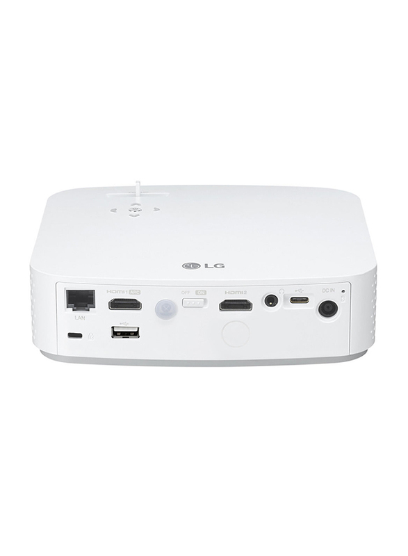 LG HF85JG Ultra Short Throw Laser FHD DLP Wireless Portable Projector, 1500 Lumens, Built-in Speaker, White