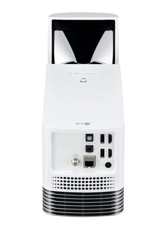 LG HF85JG Ultra Short Throw Laser FHD DLP Wireless Portable Projector, 1500 Lumens, Built-in Speaker, White