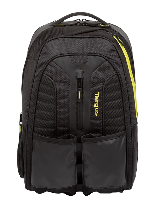 Targus Work + Play Rackets 15.6-inch Backpack Laptop Bag, Black/Yellow