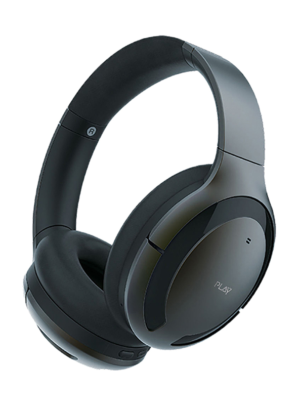 Play Go BH70 AI Based Wireless Over-Ear Hybrid Active Noise Cancelling Headphones with Mic, Graphite Grey
