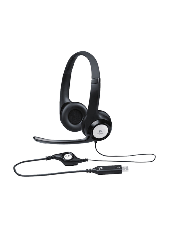 Logitech H390 USB On-Ear Noise Cancelling Headset, with Mic, Black