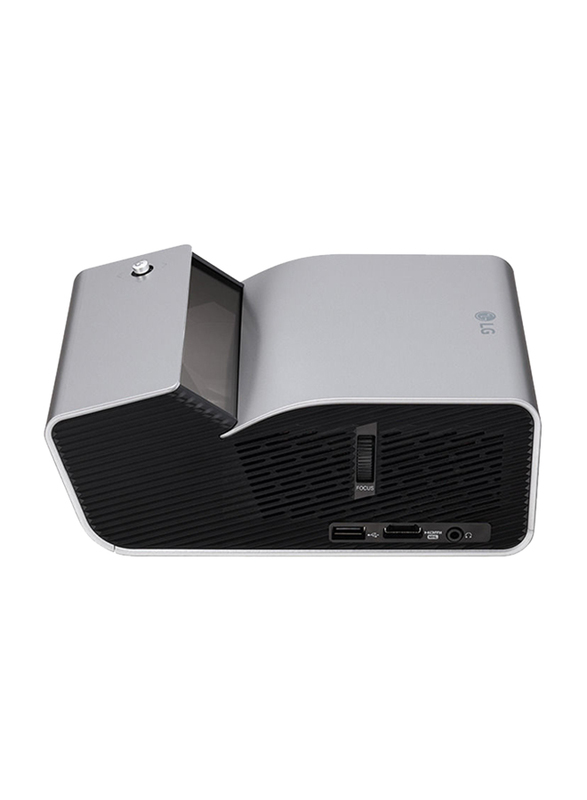 LG PH450UG Ultra Short Throw HD LED Wireless Portable Projector, 450 Lumens, Built-in Speaker, Grey