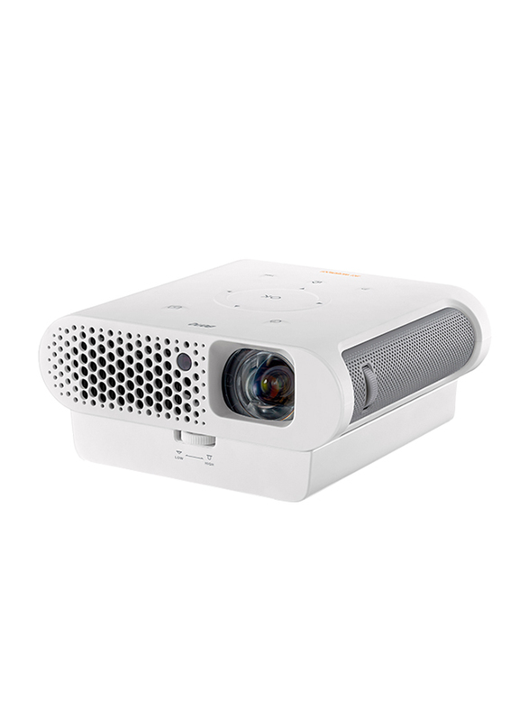 BenQ GS1 Portable HD LED Projector for Outdoor Families, 300 Lumens, Built-in Speaker, White