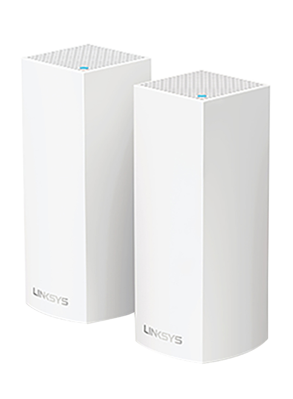 Linksys Velop Whole Home Intelligent Mesh Wi-Fi System, Tri-Band, 2-pack, White